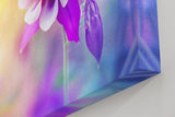 Sinus Art Wandbild 120x80cm Faszinierende Nahaufnahme einer violetten Blüte mit harmonischem Farbverlauf