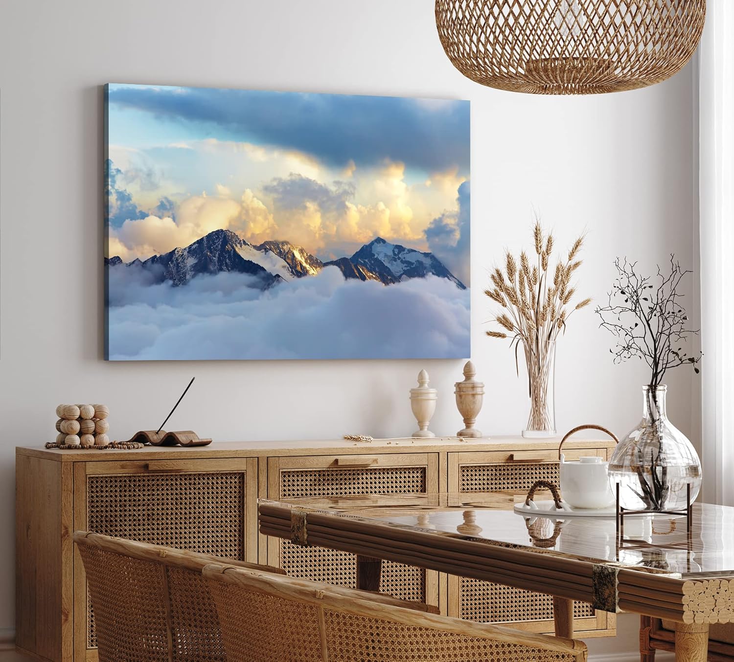 Paul Sinus Wandbild 120x80cm Himalaya Gebirge Schneegipfel über den Wolken
