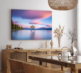 Paul Sinus Wandbild 120x80cm Einsamer Baum im See Berge Schneegipfel Natur