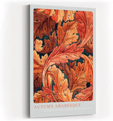 Paul Sinus Kunstdruck 40x60cm Autumn Arabesque herbstliche Blätterpracht in warmen Orange- und Brauntönen mit Ornamentstruktur