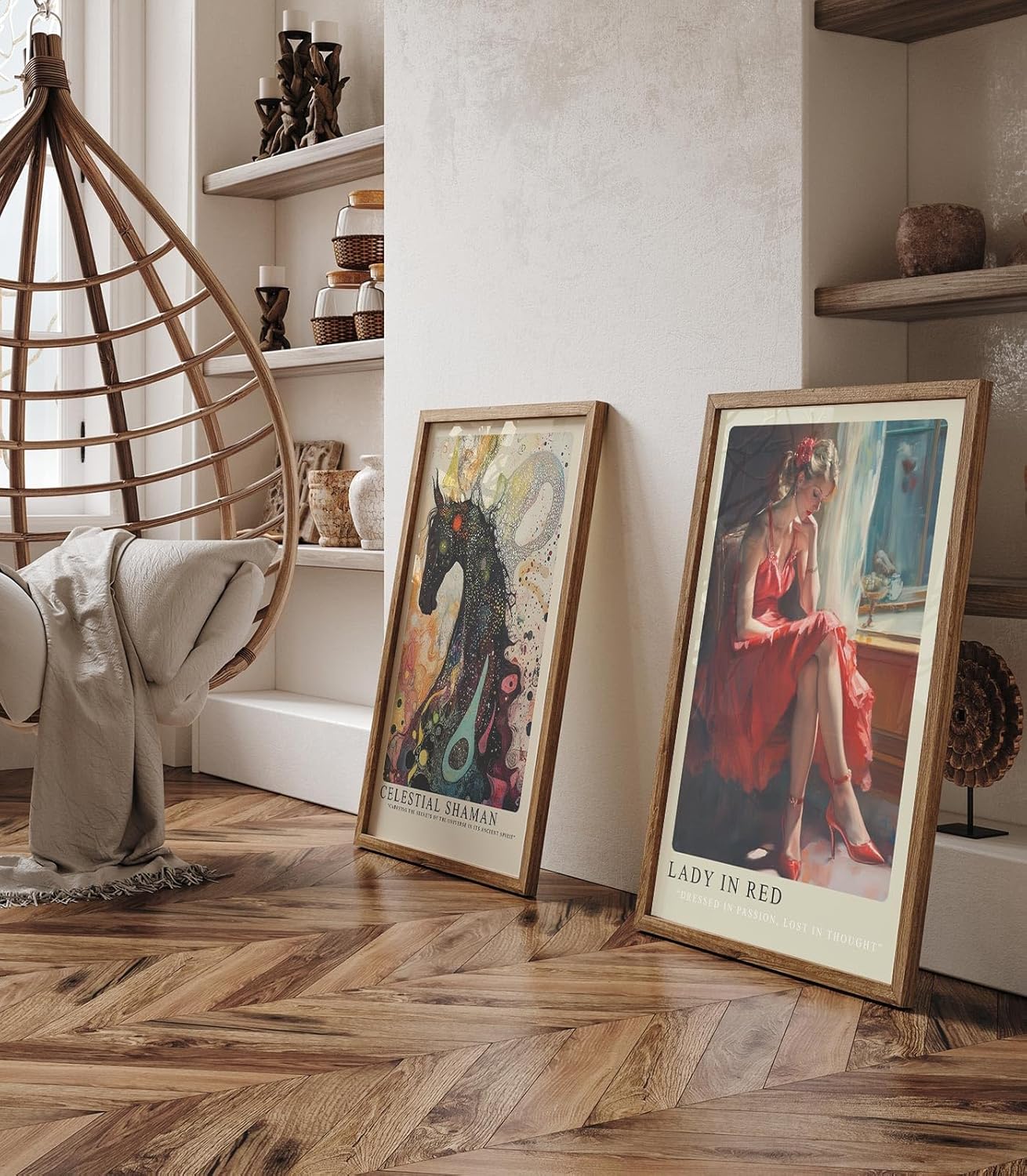 Paul Sinus Leinwandbild 60x90cm Lady in Red – Frau, Rot, Eleganz, Leidenschaft, Nostalgie, Sinnlichkeit, Vintage, Romantik, Kunst, Schönheit, Emotion