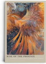 Paul Sinus Leinwandbild 60x90cm Rise of the Phoenix Leinwandbild majestätischer Phönix in Flammen mit abstraktem Hintergrund kraftvolle Symbolik