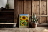 Paul Sinus Kunstdruck 40x60cm Sunflower Field – leuchtendes Sonnenblumenfeld mit Schmetterling
