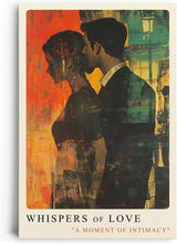 Paul Sinus Leinwandbild 60x90cm Leinwandbild Whispers of Love romantische Kunst intime Eleganz stilvolle Ästhetik abstrakte Silhouetten