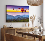 Paul Sinus Wandbild 120x80cm Heißluftballons über Berge Berglandschaft Himmel Sonnenuntergang