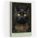 Paul Sinus Wandbild in 40x60cm The Oracle Cat mit schwarzer Katze und goldenen Augen vor ornamentalem Hintergrund für edle Wandgestaltung