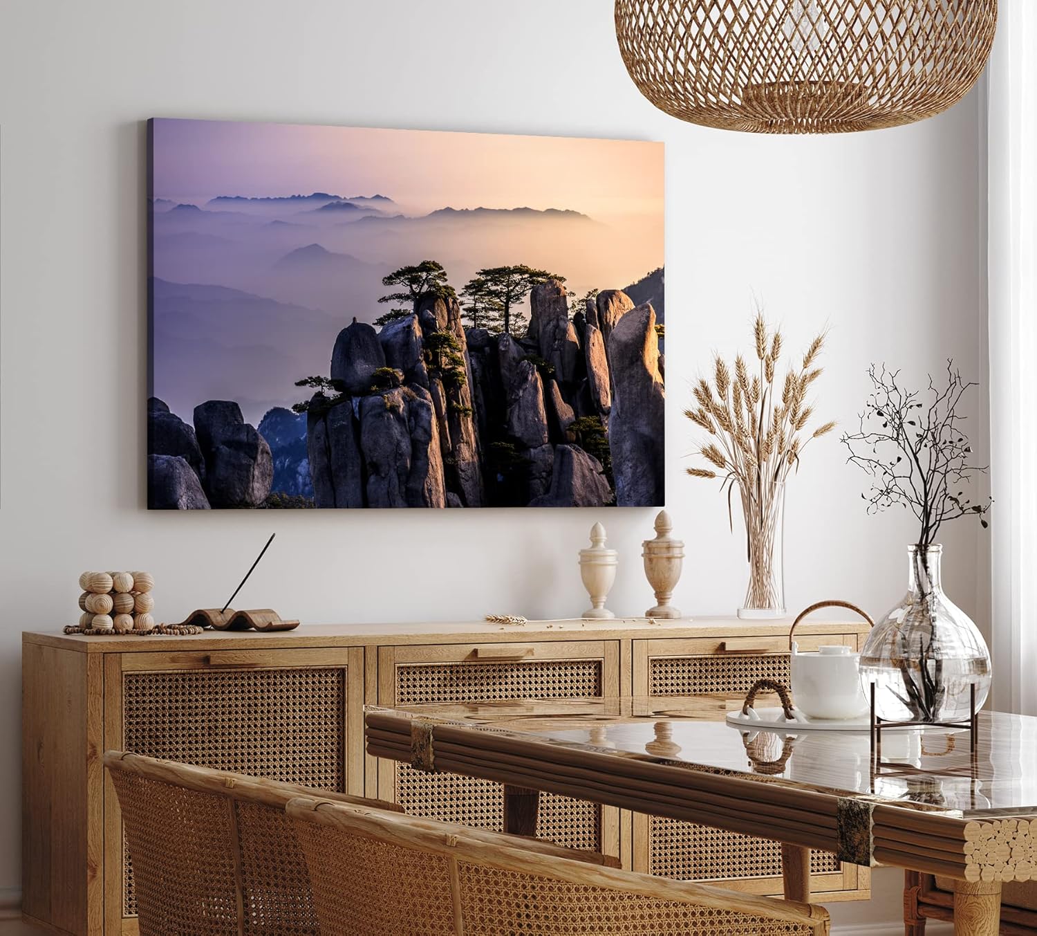 Paul Sinus Wandbild 120x80cm Huang Shan Gebirge Berge China Berglandschaft Nebel