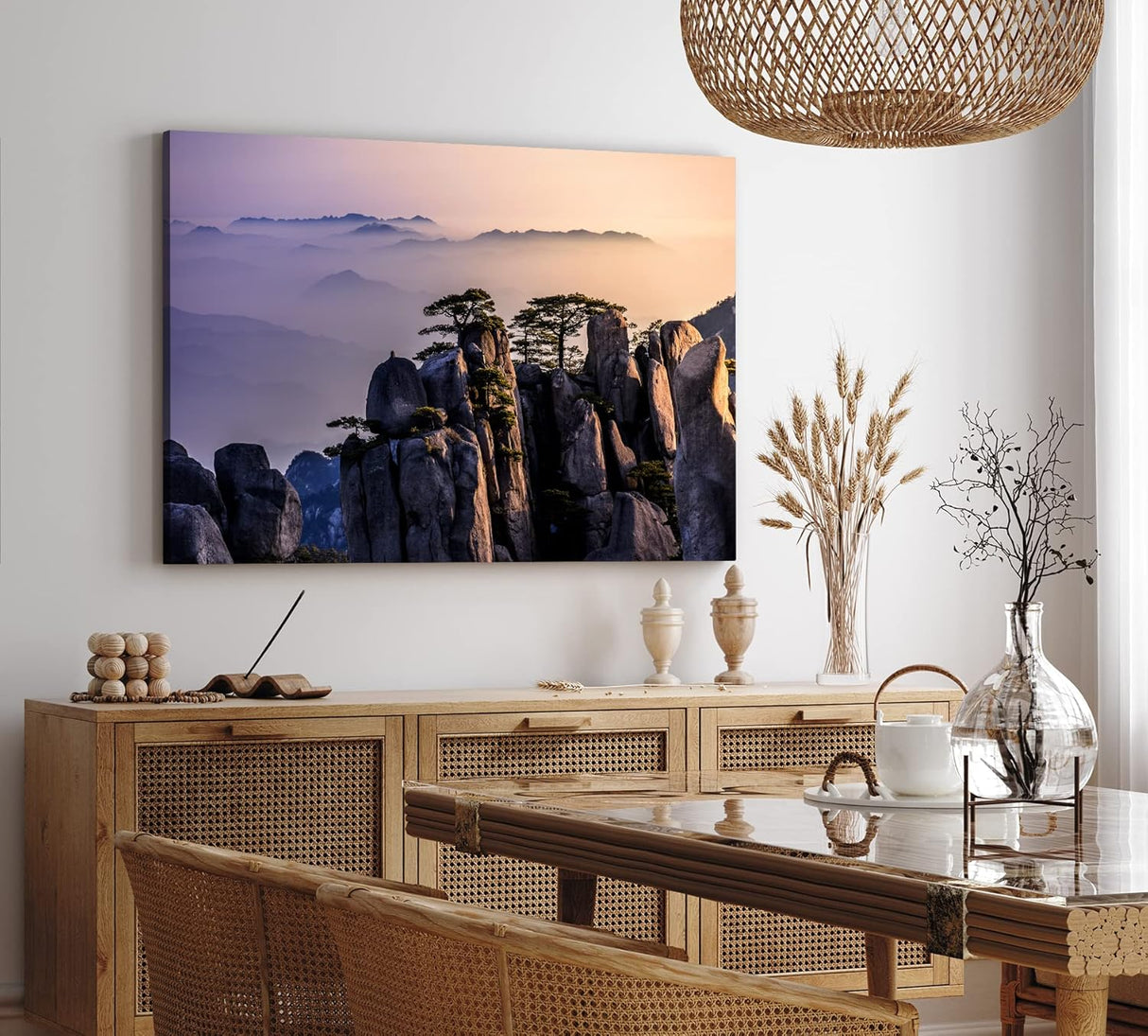 Paul Sinus Wandbild 120x80cm Huang Shan Gebirge Berge China Berglandschaft Nebel