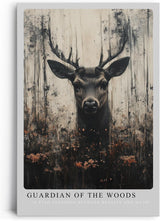 Paul Sinus Leinwandbild 60x90cm mystisches Hirschporträt mit dunkler Waldfantasie, ausdrucksstarke Wandkunst in erdigen Tönen