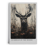 Paul Sinus Leinwandbild 60x90cm mystisches Hirschporträt mit dunkler Waldfantasie, ausdrucksstarke Wandkunst in erdigen Tönen