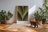 Paul Sinus Kunstdruck 40x60cm Golden Lines – Art-Déco-Design mit goldener Struktur auf Schwarz