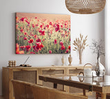 Paul Sinus Wandbild 120x80cm Wildblumen Feldblumen rote Blüten Sommer Sonnenschein