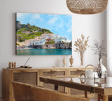 Paul Sinus Wandbild 120x80cm Amalfiküste Italien Küstenstadt Mittelmeer traditionelle Häuse