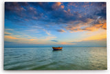 Paul Sinus Wandbild 120x80cm Meer Fischerboot Boot Horizont Sonnenuntergang Himmel