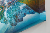 Sinus Art Wandbild 120x80cm Bunt gefärbte Herbstbäume spiegeln sich im ruhigen Bergsee vor alpiner Kulisse