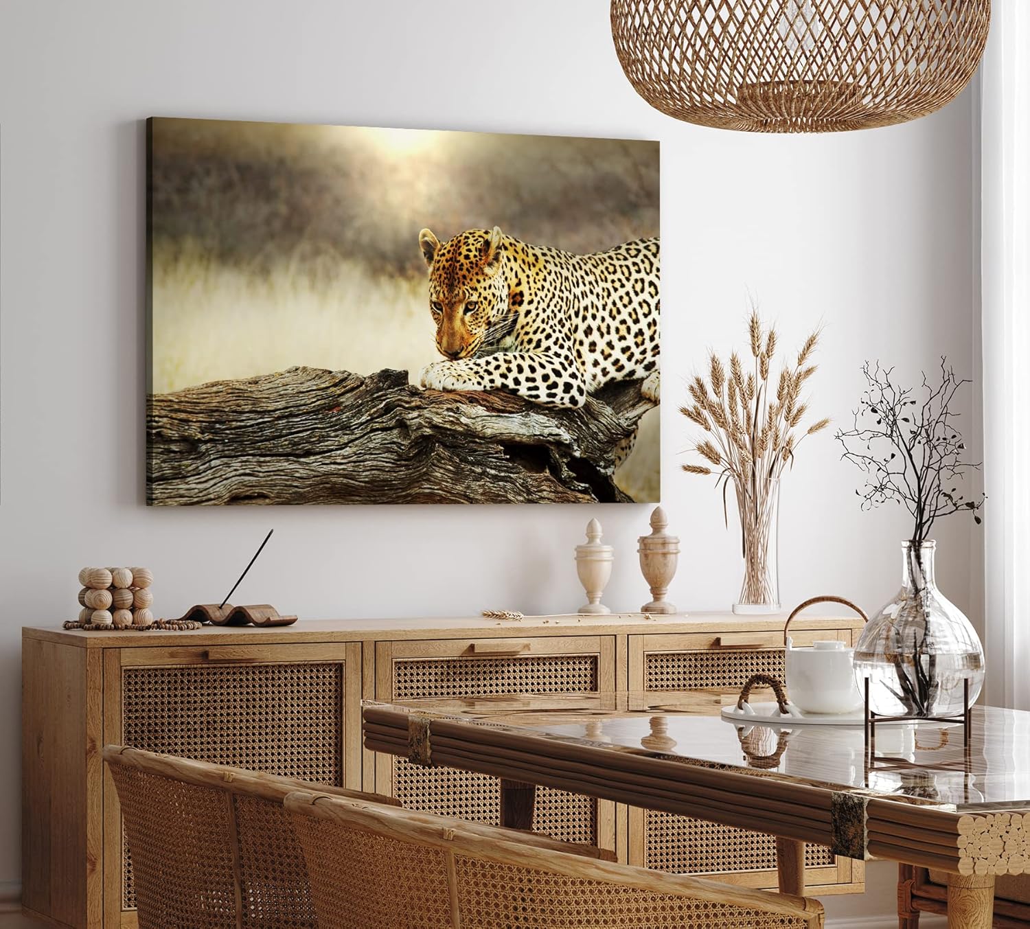Paul Sinus Wandbild 120x80cm Leopard Wildnis Afrika Raubkatze Baum