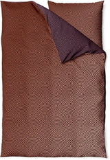 Sinus Art Mikrofaser Bettwäsche 135x200 cm + 80x80 cm – Wendedesign in Violett & Braun mit dezentem Punktmuster, pflegeleicht & atmungsaktiv