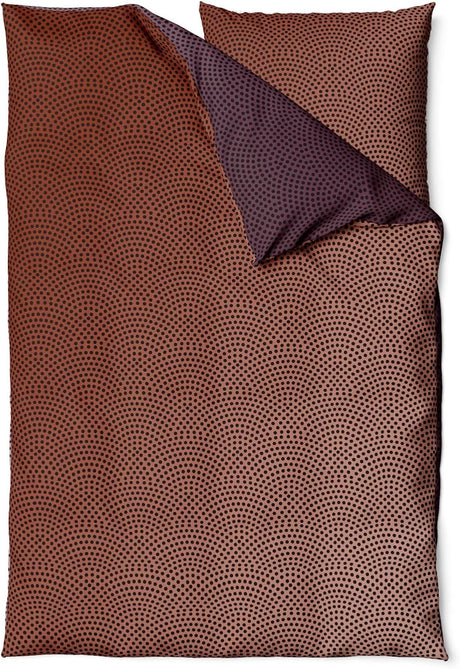 Sinus Art Mikrofaser Bettwäsche 135x200 cm + 80x80 cm – Wendedesign in Violett & Braun mit dezentem Punktmuster, pflegeleicht & atmungsaktiv