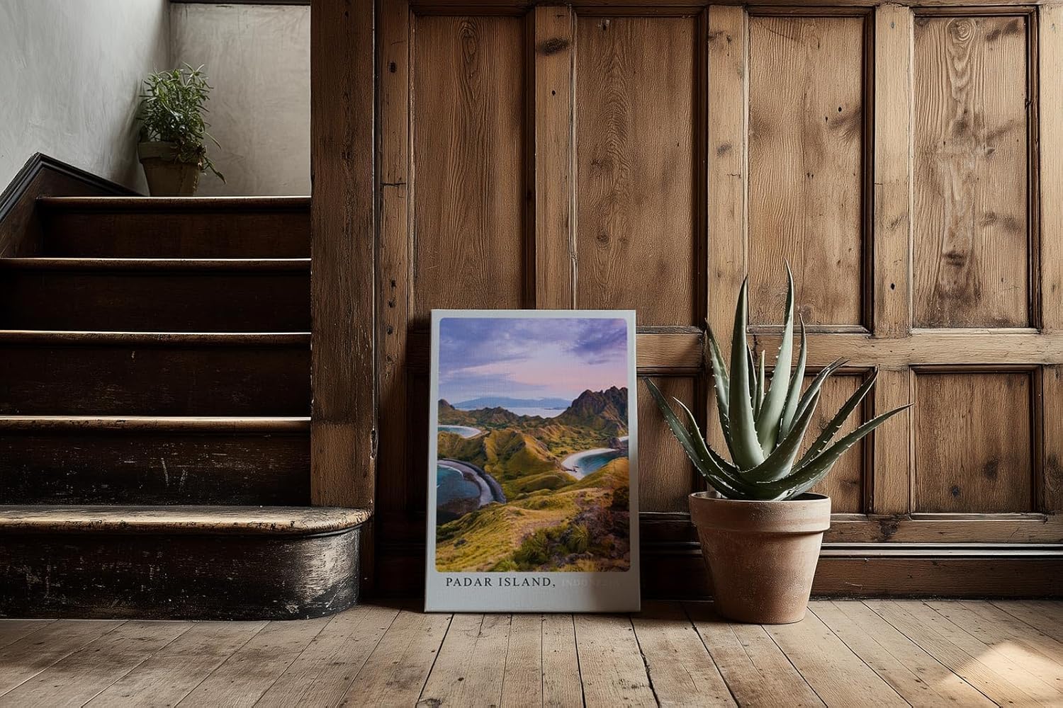 Paul Sinus Kunstdruck 40x60cm Padar Island Indonesien – tropische Insellandschaft mit Buchten und Bergen bei Sonnenaufgang