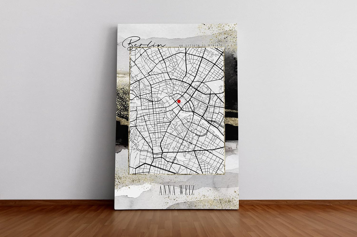 Paul Sinus Bilderrahmen personalisierbar mit deinen GPS Koordinaten und Namen. 30cm x 42cm Holz Wechselrahmen mit Glas und Passepartout. Individuelles und einzigartiges Geschenk. (ohne Rahmen)