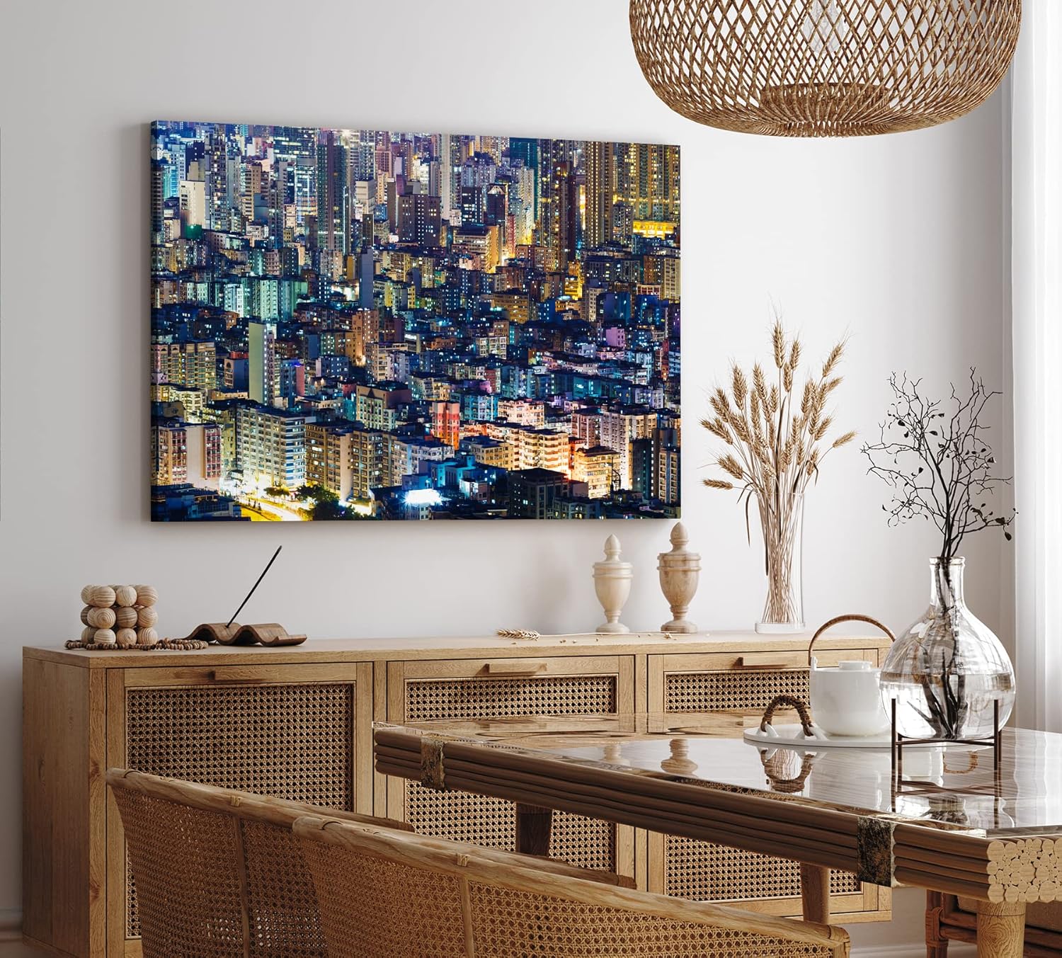 Paul Sinus Wandbild 120x80cm Hong Kong City Großstadt Wolkenkratzer Urban