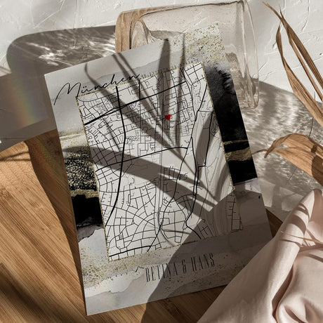 Paul Sinus Bilderrahmen personalisierbar mit deinen GPS Koordinaten und Namen. 30cm x 42cm Holz Wechselrahmen mit Glas und Passepartout. Individuelles und einzigartiges Geschenk. (ohne Rahmen)