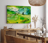 Paul Sinus Wandbild 120x80cm Reisfelder Reisanbau Grün Thailand Asien Landschaftsbild