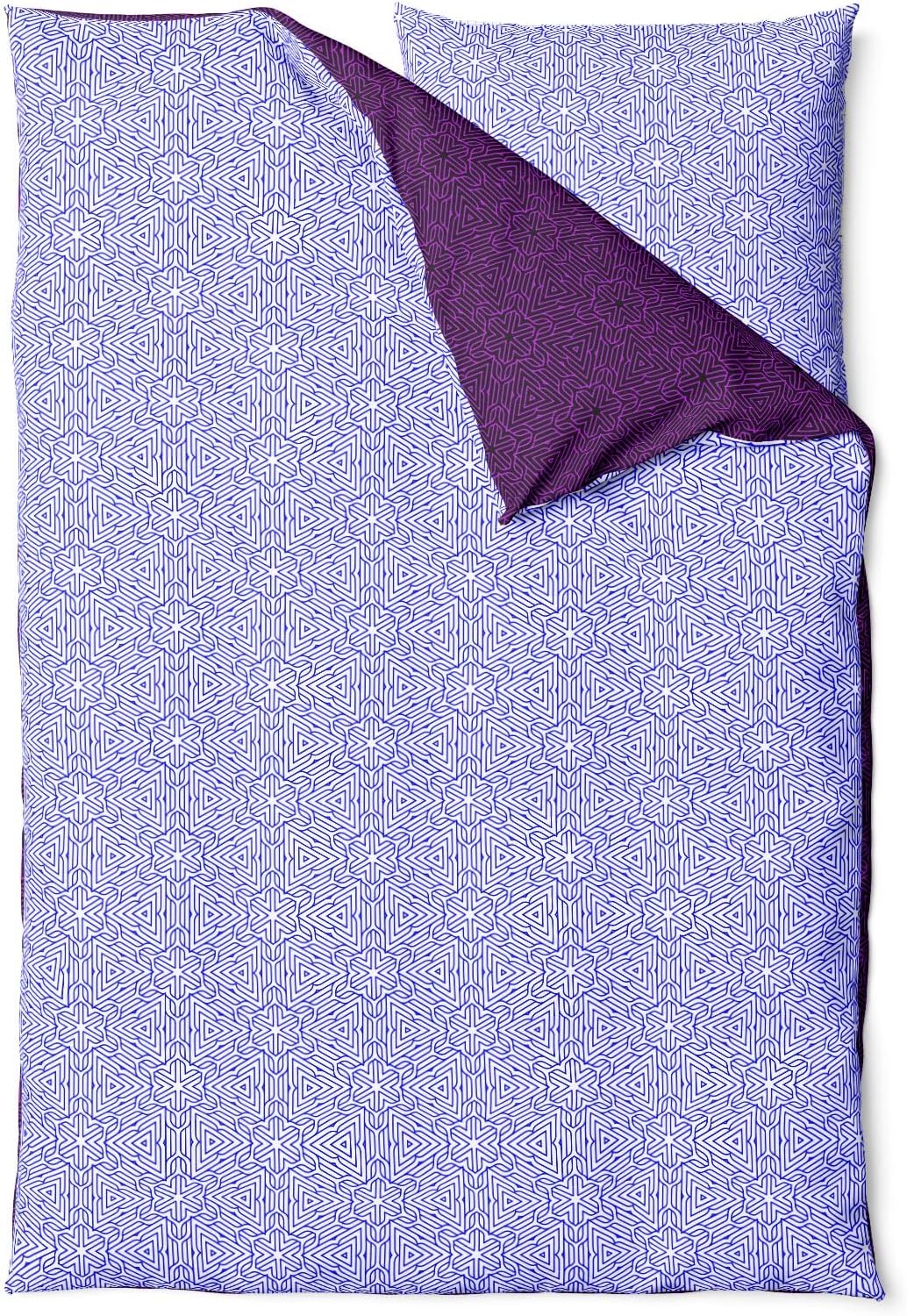 Sinus Art Mikrofaser Bettwäsche 135x200 cm + 80x80 cm – Elegantes Wendedesign in Violett & Lavendel, pflegeleicht & allergikerfreundlich