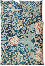 Sinus Art Bettwäsche 135x200 cm + 80x80 cm – florales Vintage-Design in Türkis, Creme und Rost – Mikrofaser – weich, atmungsaktiv & pflegeleicht