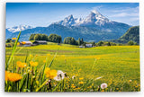 Paul Sinus Wandbild 120x80cm Alpen Österreich Schneegipfel Wiese Blumen Sonnenschein