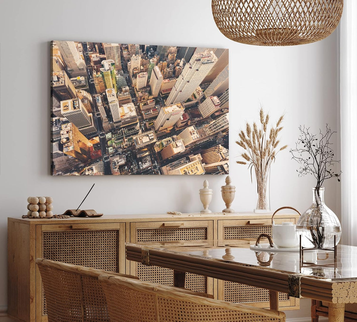 Paul Sinus Wandbild 120x80cm New York aus der Vogelperspektive Wolkenkratzer Hochhäuser
