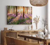 Paul Sinus Wandbild 120x80cm Wald Wildblumen Blumen Waldpfad Sonnenschein Bäume