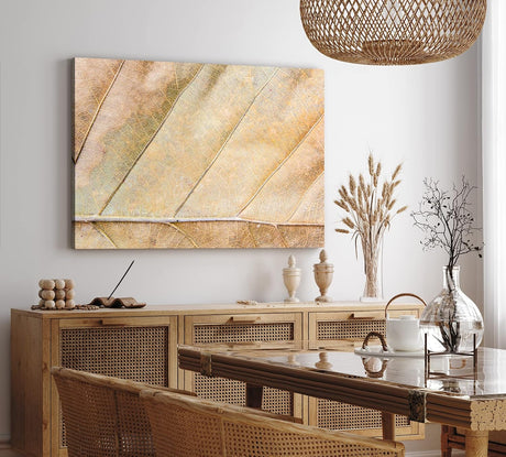 Paul Sinus Wandbild 120x80cm Herbstblatt Nahaufnahme Makrofotografie Herbst Blattadern
