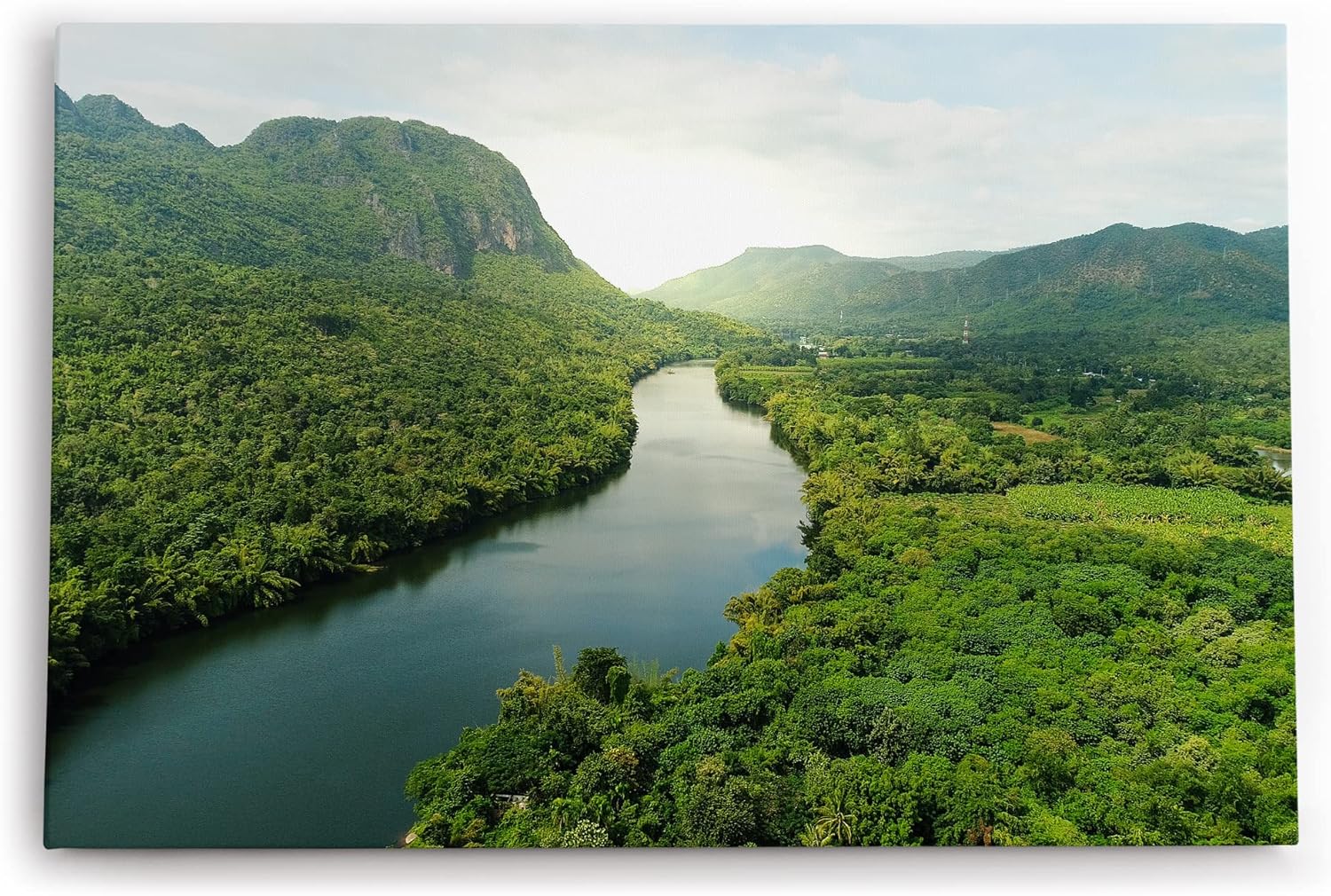 Paul Sinus Wandbild 120x80cm Fluss Thailand Landschaft Dschungel Tropisch Berge Grün