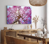 Paul Sinus Wandbild 120x80cm Baumkrone Lapacho Baum in Pocone Rosa blauer Himmel