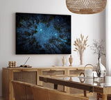 Wandbild 120x80cm Sternenhimmel Nacht Wald Bäume Baumkronen Milchstraße