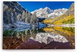Paul Sinus Wandbild 120x80cm Maroon Bells USA Berge Bergsee Natur See Schnee