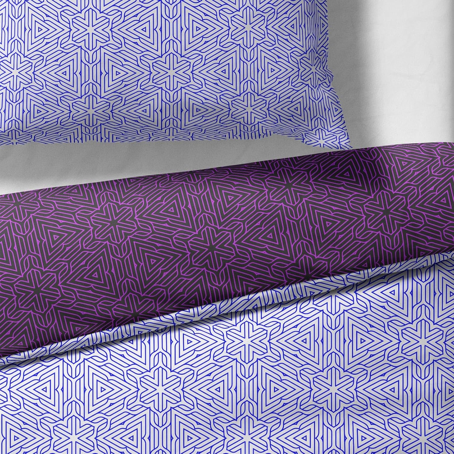 Sinus Art Mikrofaser Bettwäsche 135x200 cm + 80x80 cm – Elegantes Wendedesign in Violett & Lavendel, pflegeleicht & allergikerfreundlich