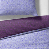 Sinus Art Mikrofaser Bettwäsche 135x200 cm + 80x80 cm – Elegantes Wendedesign in Violett & Lavendel, pflegeleicht & allergikerfreundlich