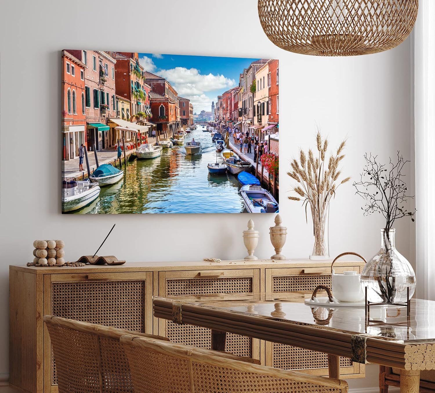 Paul Sinus Wandbild 120x80cm Italien Venedig Boote Altstadt Kanal Sommer