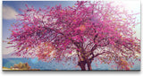 blühender Baum ca. 130x70cm Wandbild inklusive Schattenfugenrahmen schwarz - Panorama Leinwand Bild XXL Format Wandbilder Wohnzimmer Wohnung Deko Kunstdrucke