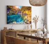 Paul Sinus Wandbild 120x80cm Wasserfälle Wasser Natur See Süden Sonnenschein