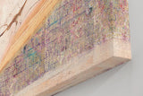 Sinus Art Wandbild 120x80cm Textcollage mit sanftem Verlauf in Beige, Rosa und zarten Lila-Tönen