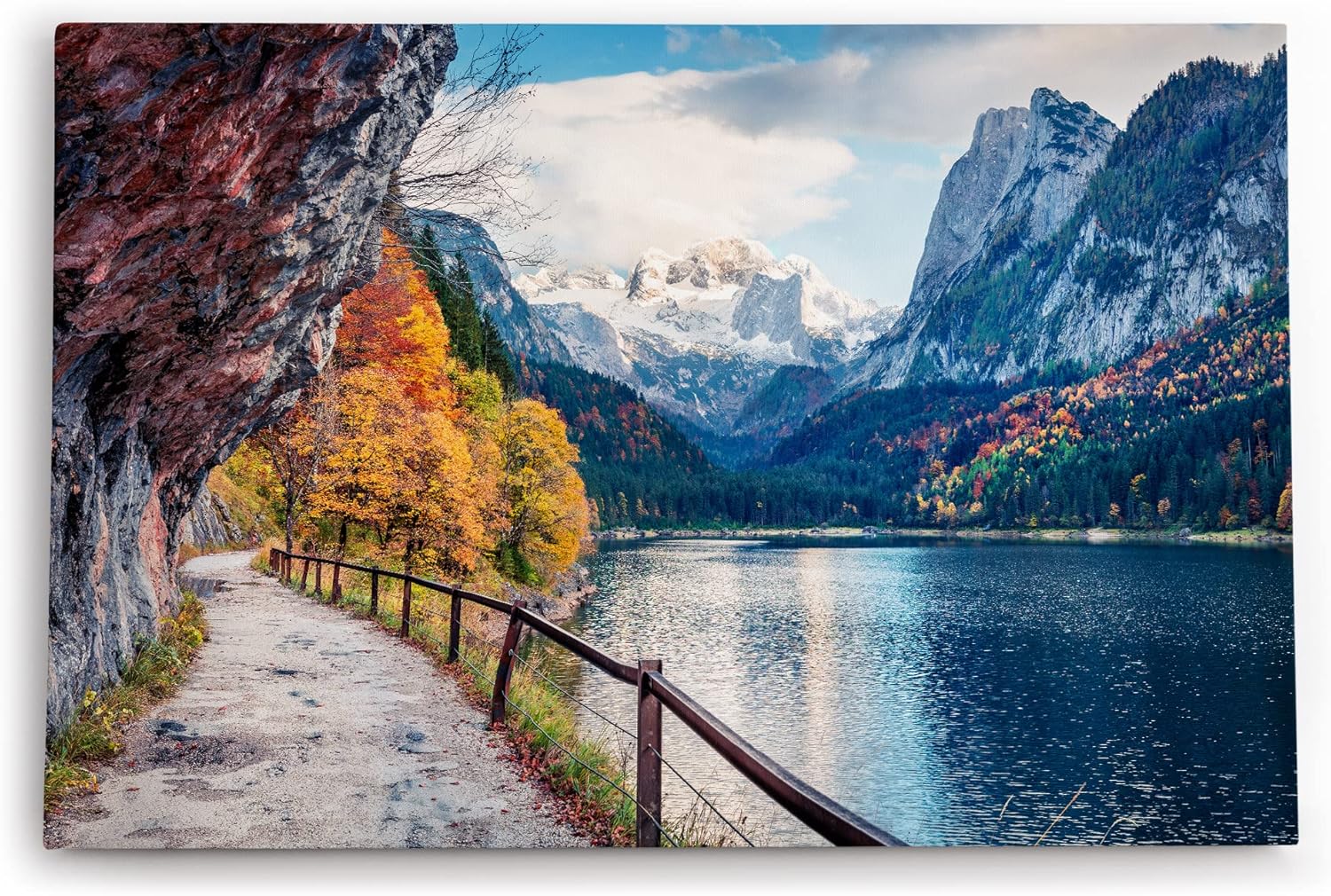 Paul Sinus Wandbild 120x80cm Pragser Wildsee Alpen Italien Bergsee See Berge