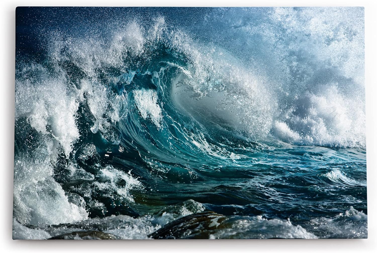 Paul Sinus Wandbild 120x80cm Welle Wasser Meer Ozean Surfen Natur Naturgewalt