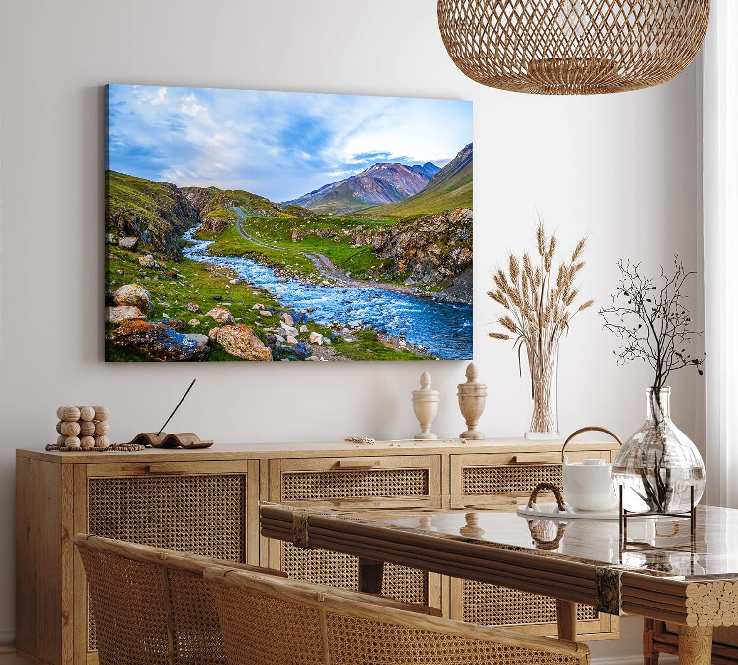 Paul Sinus Wandbild 120x80cm Bach in den Alpen Berge Berglandschaft Gebirge