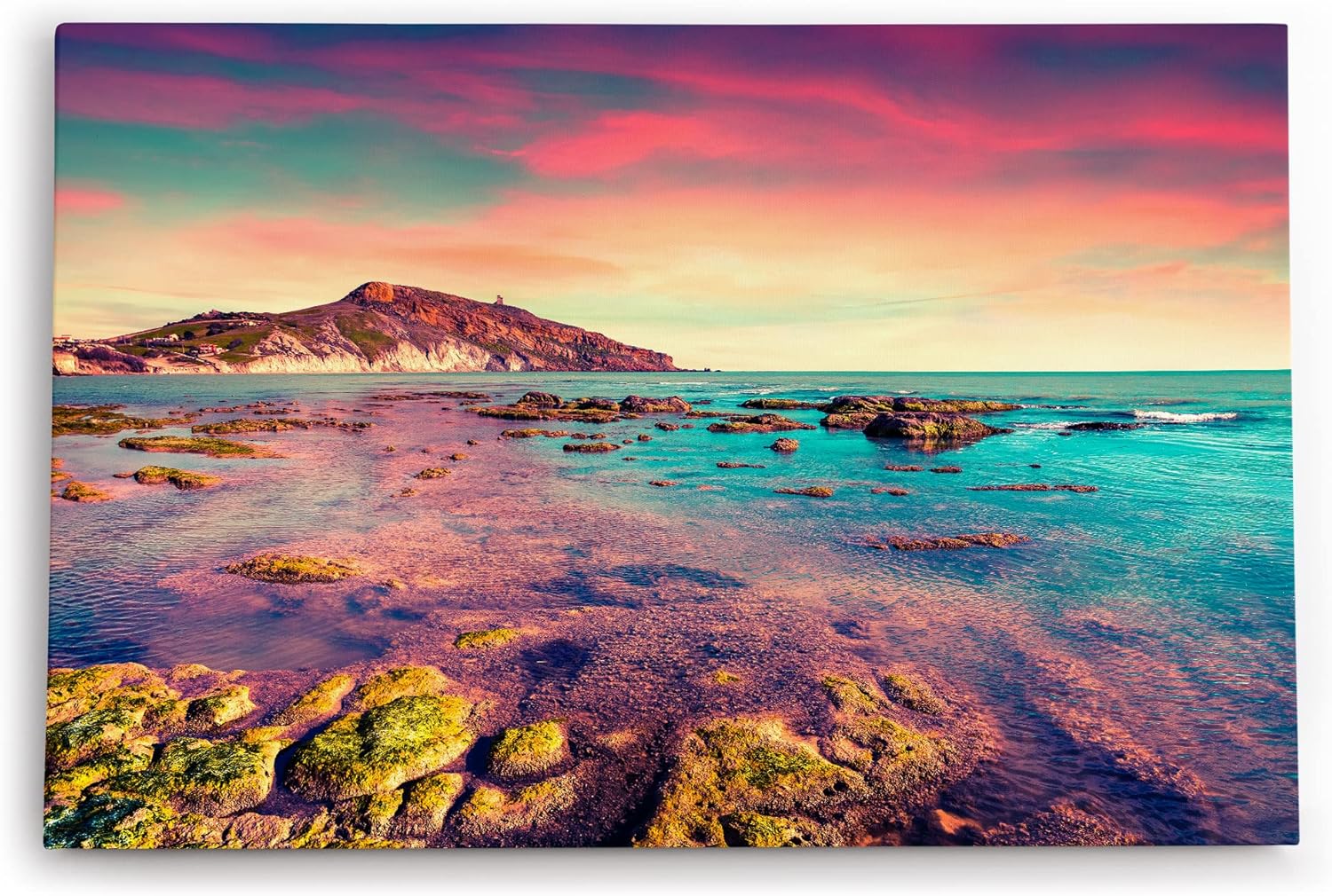Paul Sinus Wandbild 120x80cm Giallonardo Beach Italien Meer Felsen Horizont Küste