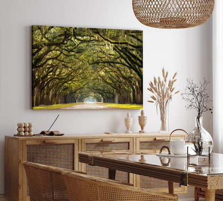 Paul Sinus Wandbild 120x80cm Baumallee Allee Bäume Straße Baumkrone Kunstvoll