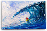 Paul Sinus Wandbild 120x80cm Welle Surfen Meer Ozean Abstrakt Kunstvoll Blau