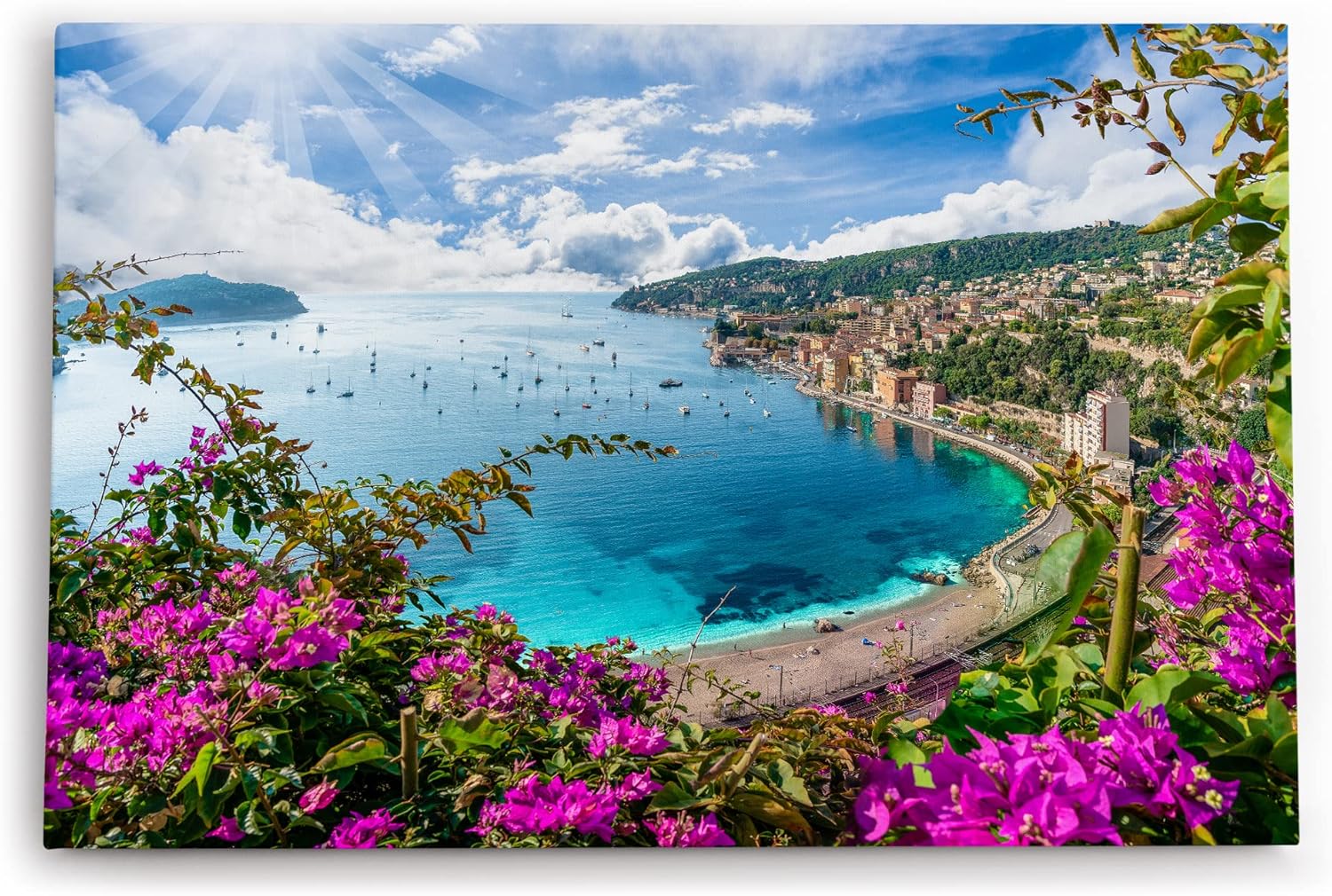Paul Sinus Wandbild 120x80cm Côte d’Azur Küstenstadt Mittelmeer Sommer Frankreich Bucht